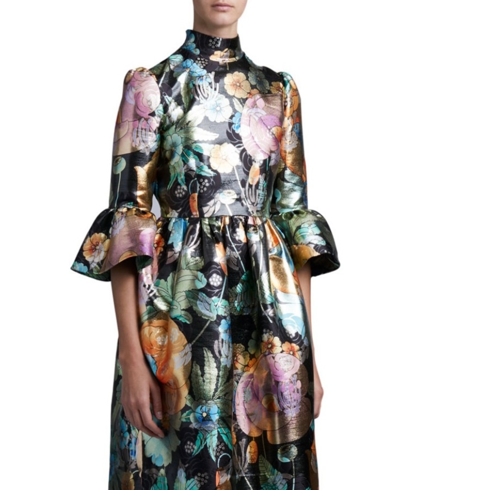 Marc Jacobs Flared Sleeve Brocade Dress midi 6 NWT